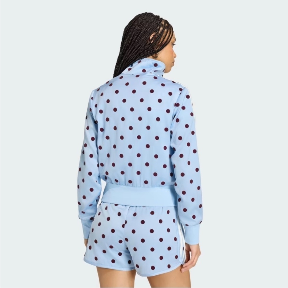 Adidas Originals Polka Dot Tracksuit Set - Light Blue & Maroon (Jacket & Shorts) - Picture 2 of 7